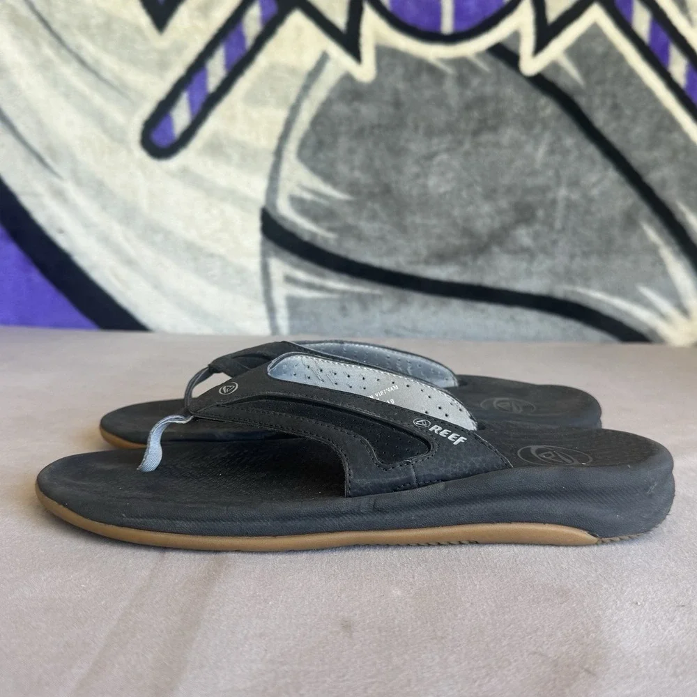 Size 10 - Reef Men's Flex‎ Sandal Black Silver
